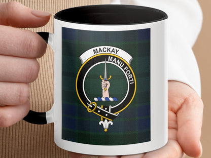 Mackay Clan Crest and Tartan Plaid Mug Traditional Style - Living Stone Gifts