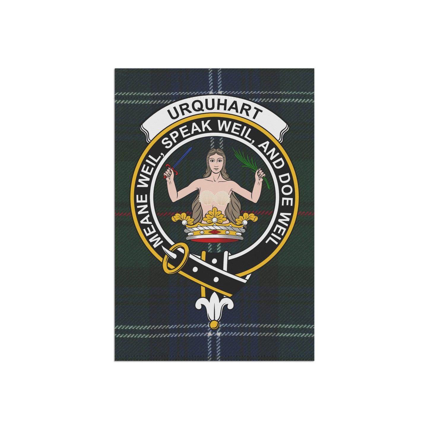 Urquhart Clan Scottish Tartan Crest Garden Flag