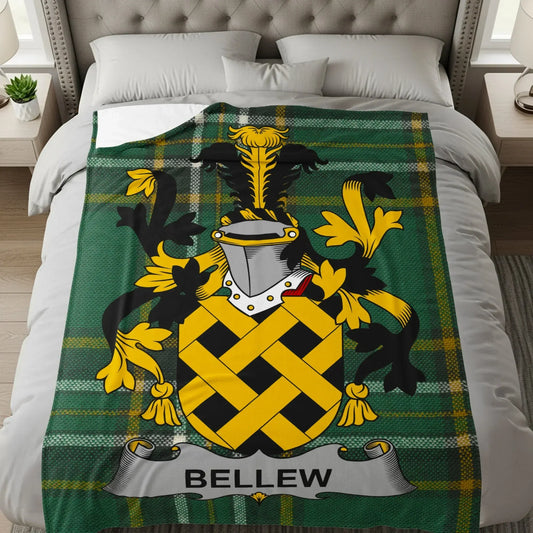 Custom Family Crest Green Tartan Blanket Product
