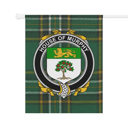 House of Murphy Crest Plaid Background Flag