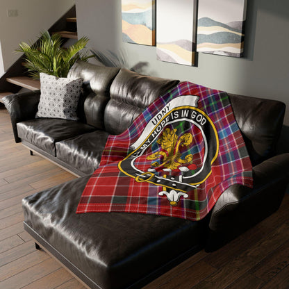 Udny Clan Tartan Blanket – Scottish Crest Throw