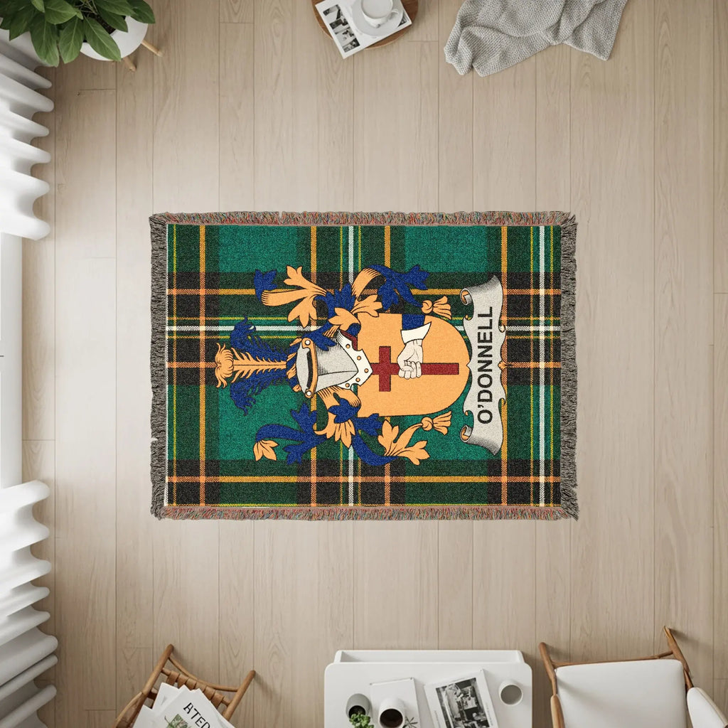 O'DONNELL Tartan Plaid Family Crest Throw product type