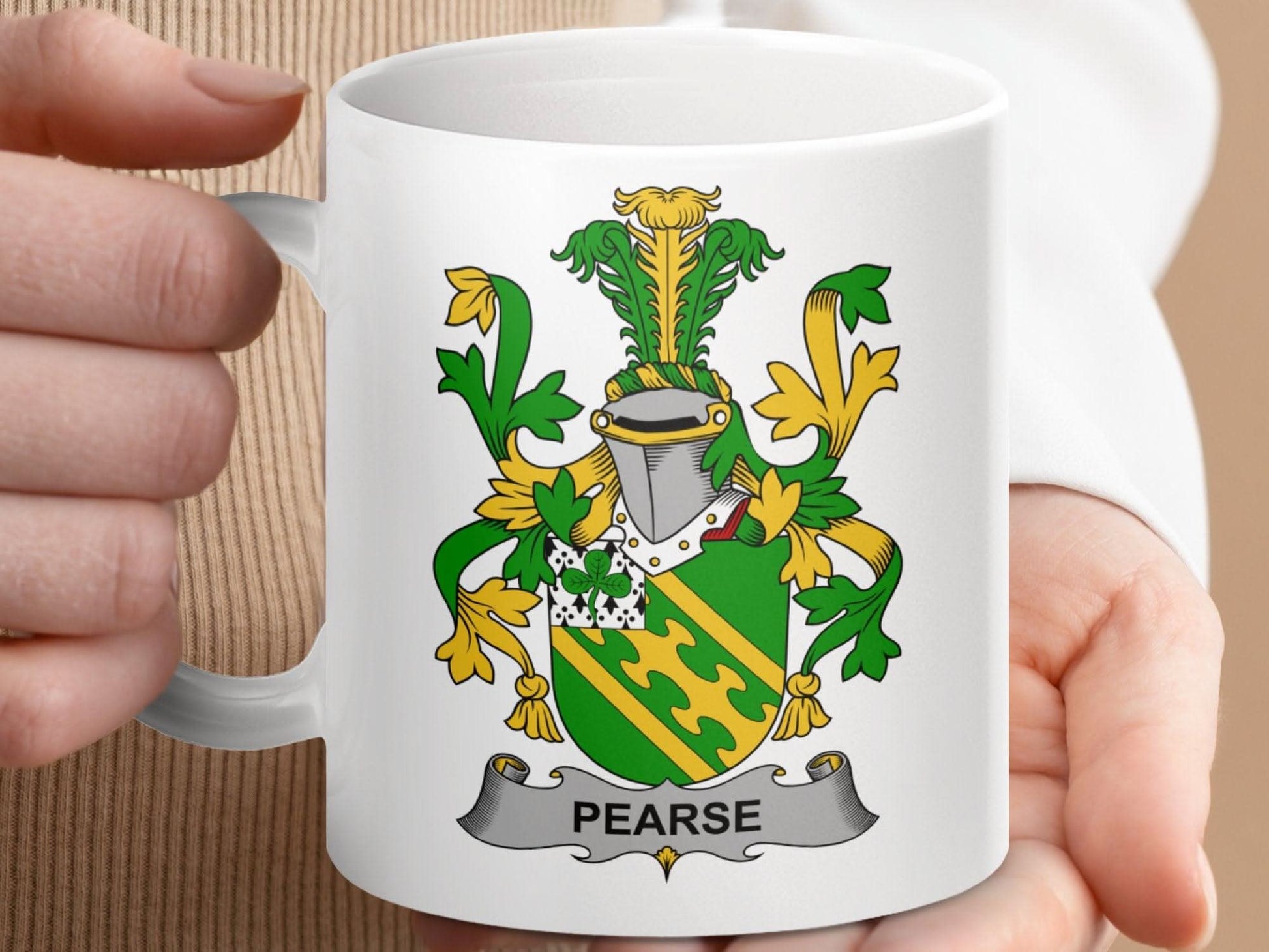 Pearse Irish Family Crest Mug - Celtic Ancestry Gifts