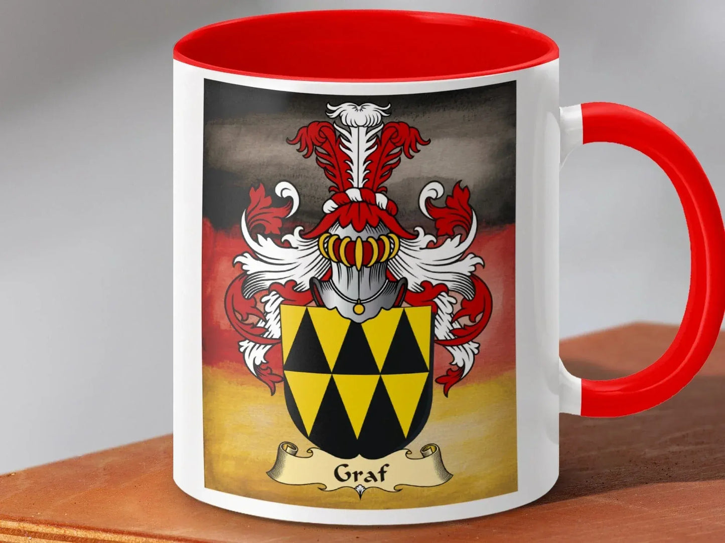 Graf Family Crest Coat of Arms Print Mug product type