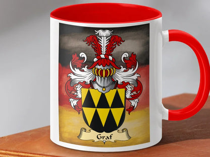 Graf Family Crest Coat of Arms Print Mug product type
