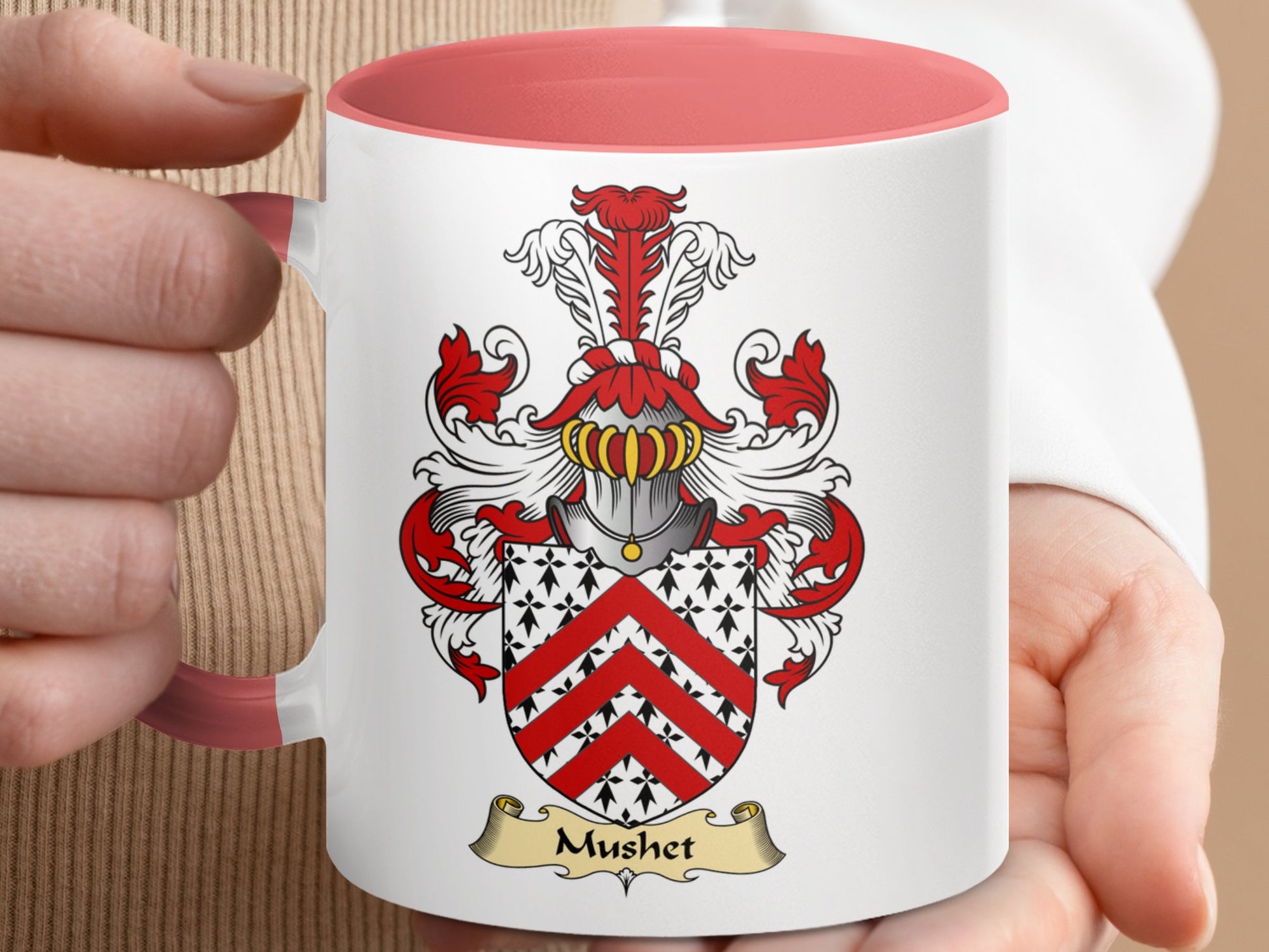 Mushet Highland Clan Family Crest Emblem Design Mug - Living Stone Gifts