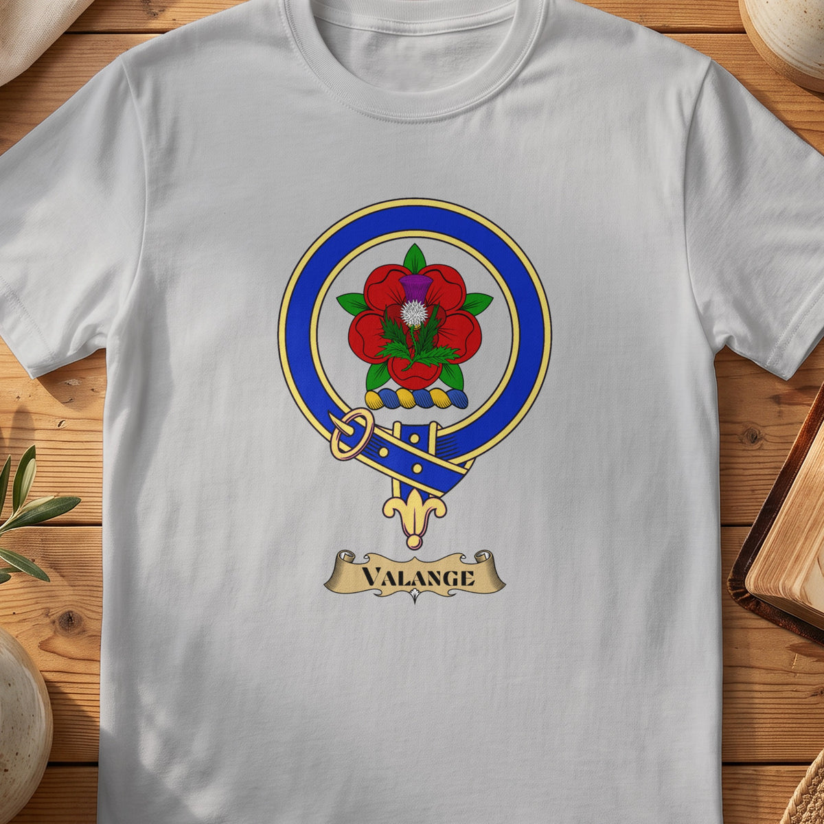Valange Scottish clan crest T-shirt in Sport Grey