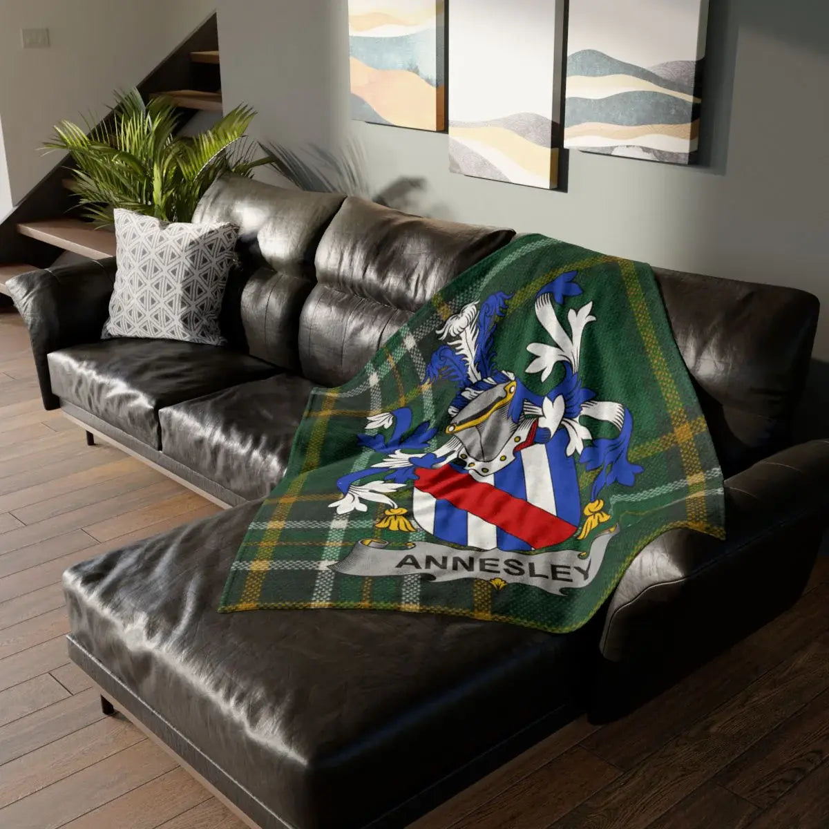 Personalized Family Crest Cozy Throw Blanket product