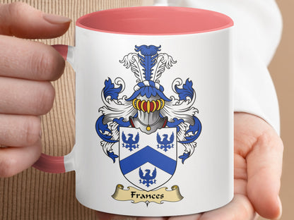 Frances Scottish Clan coat of arms accent coffee Mug - Living Stone Gifts