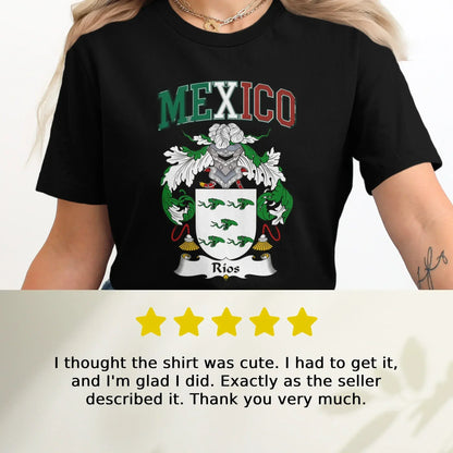 Mexico Coat of Arms Rios Crest Black T-shirt product
