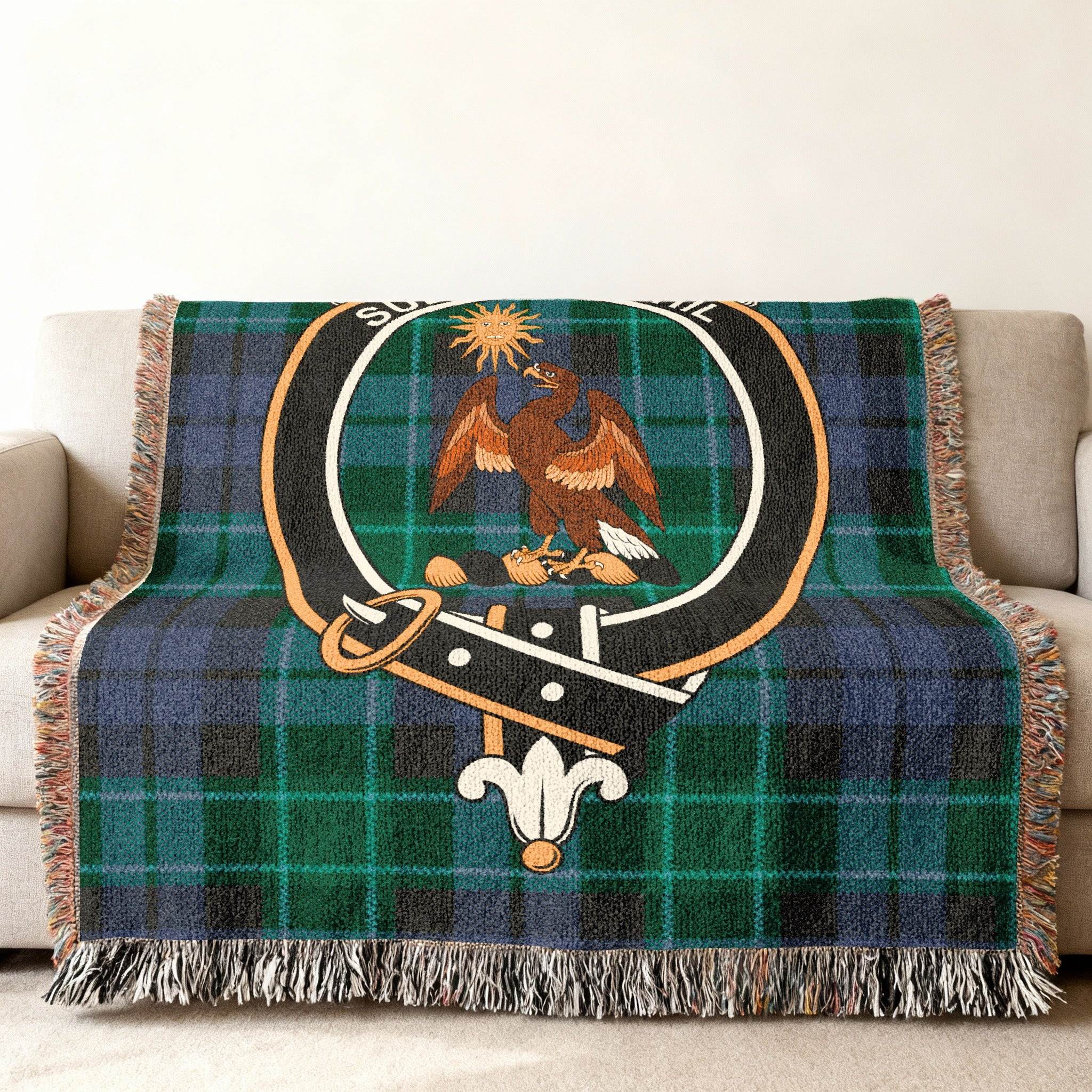 Scottish Eagle Crest Patterned Blanket Product