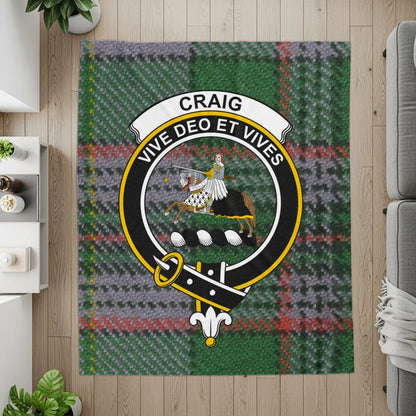 Craig Vive Deo Et Vives Clan Crest Tartan Design Rug Product