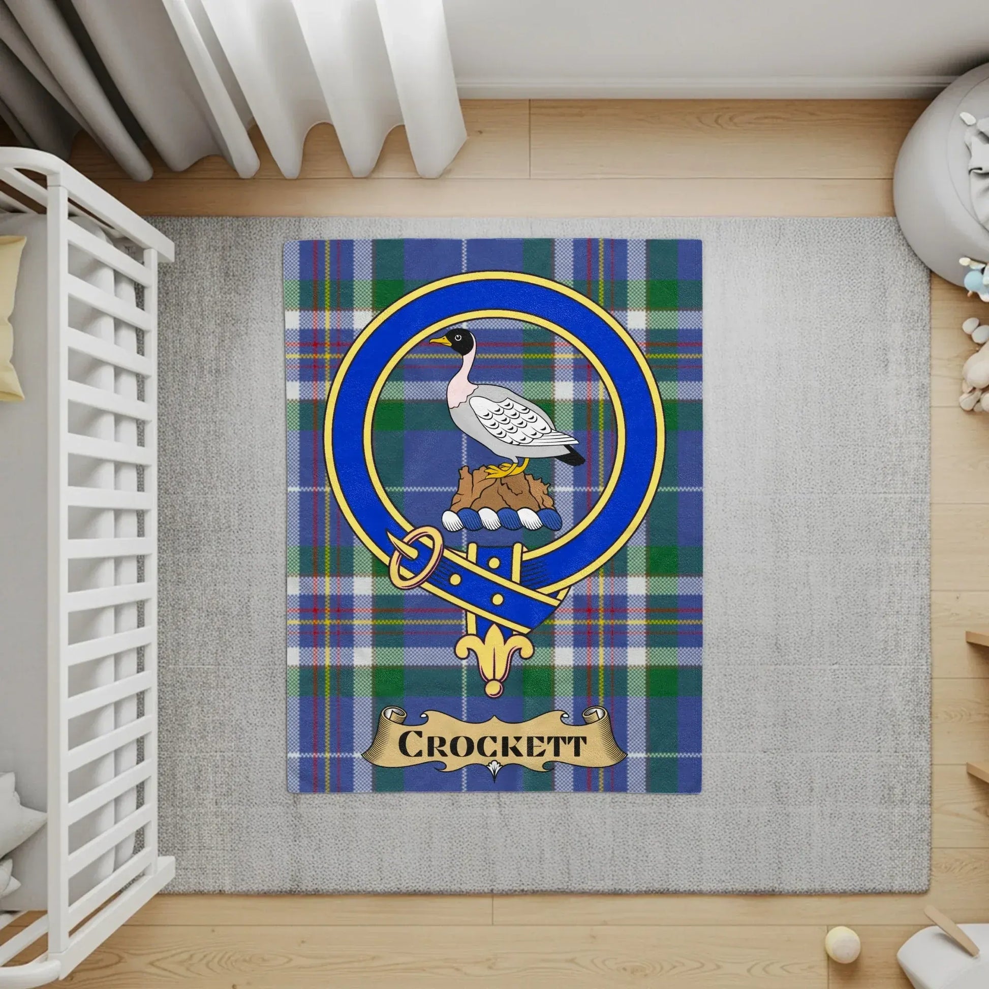 Crockett Blue Tartan Custom Design Rug Home product
