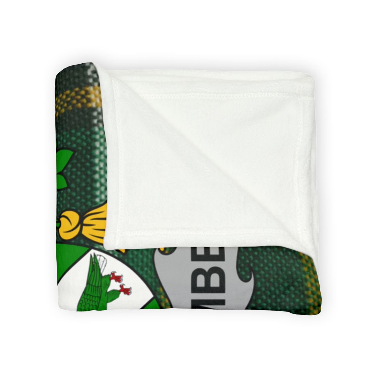 Green and White Crest Design Cozy Throw Blanket product