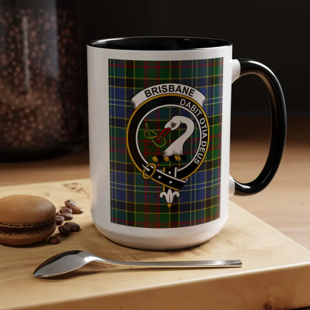 Brisbane Clan Badge Ceramic Coffee Mug Tartan Pattern