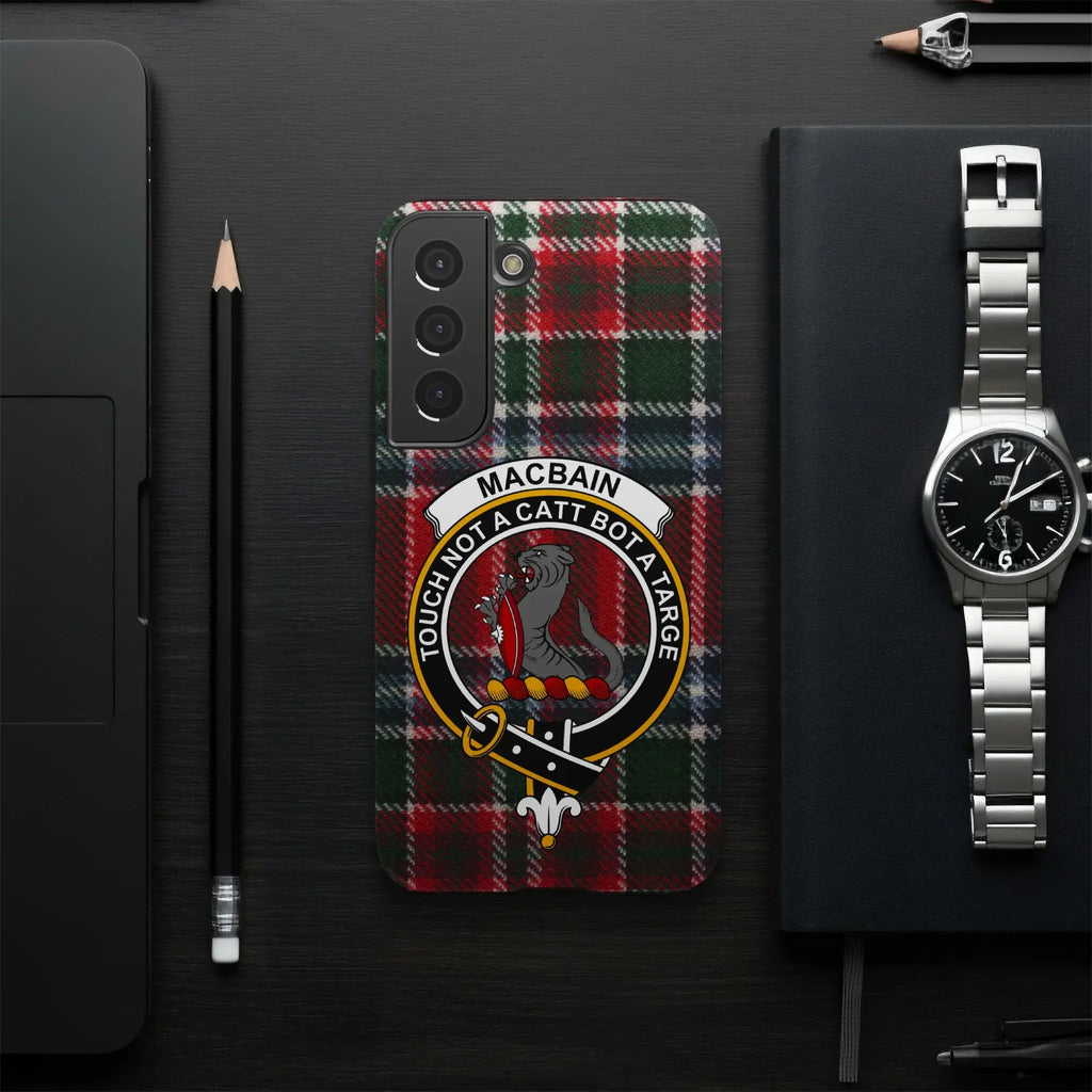 Clan MacBain tartan phone case — Samsung Galaxy fit, slim glossy impact-resistant case