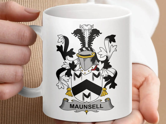 Maunsell Surname Irish Family Crest Mug - Celtic Ancestry Gifts