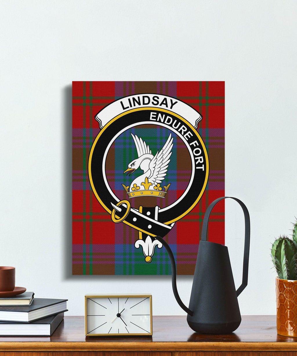 Lindsay Scottish Tartan Crest Canvas Wrap - Celtic Ancestry Gifts