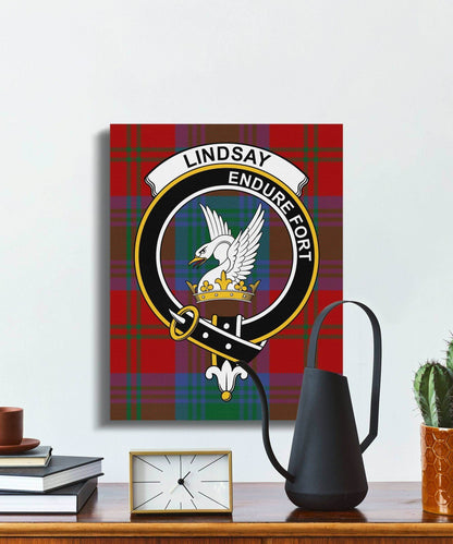 Lindsay Scottish Tartan Crest Canvas Wrap - Celtic Ancestry Gifts