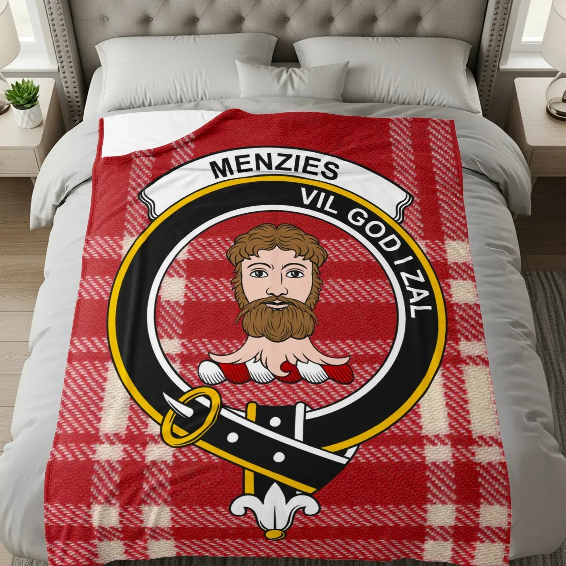 Menzies Vil Godi Zal Highland Clan Crest Blanket product
