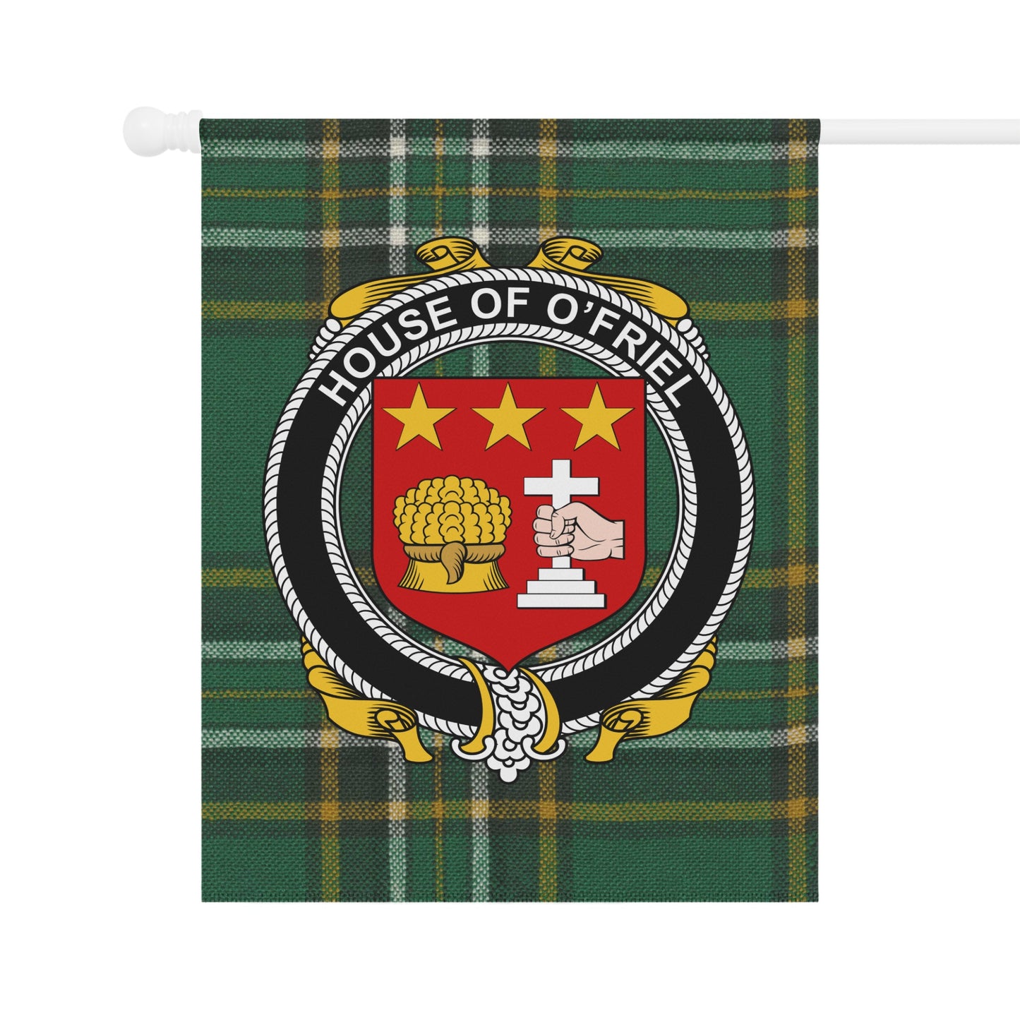 House of O'Friel Flag with Plaid Background product