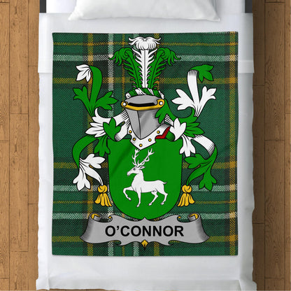 O'Connor Surname Irish Tartan Throw Blanket - Living Stone Gifts