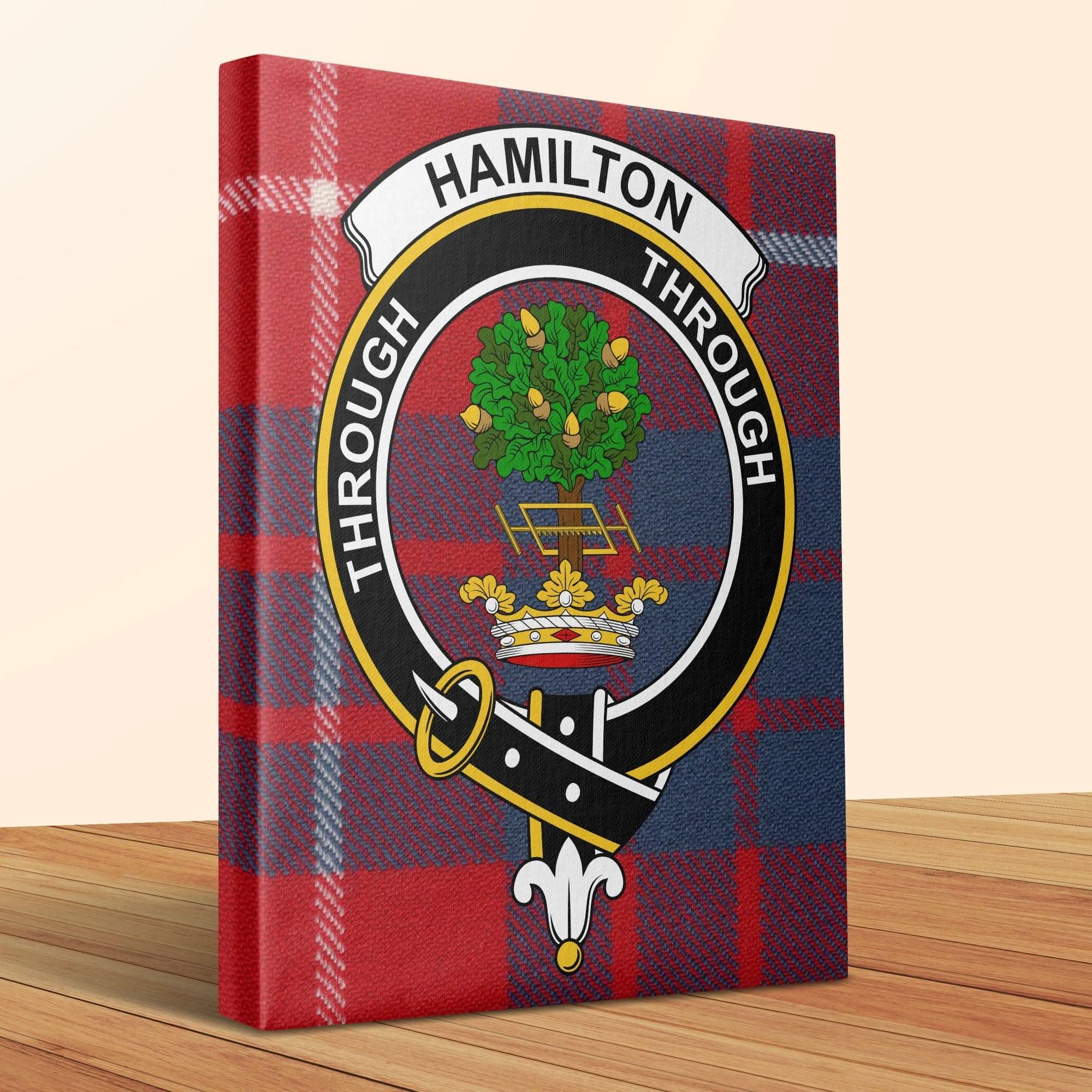 Hamilton Scottish Clan Crest Tartan Canvas - Celtic Ancestry Gifts