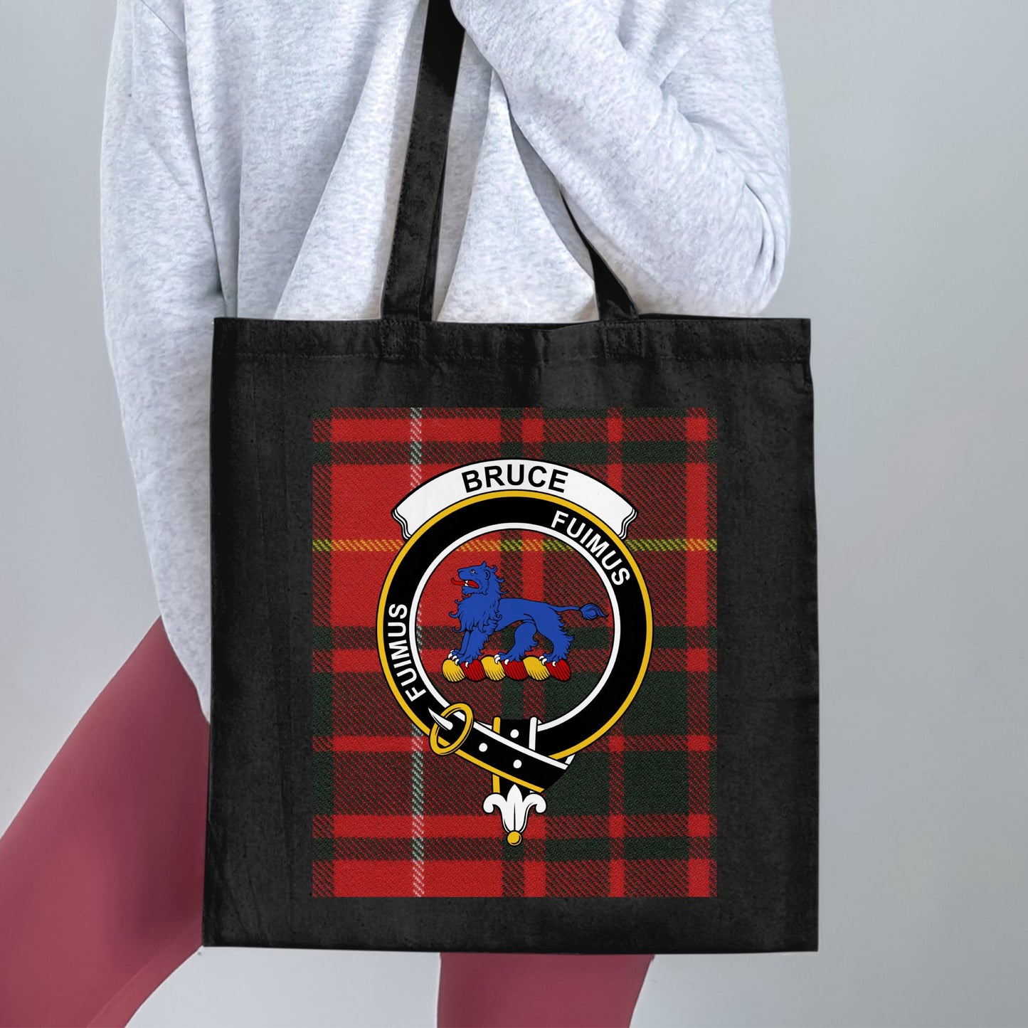 Bruce clan Scottish tartan crest Tote Bag - Living Stone Gifts