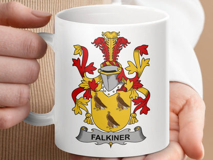 Falkiner Surname Irish Family Crest Mug - Celtic Ancestry Gifts
