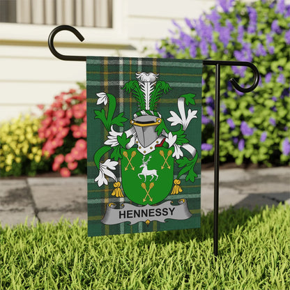 Hennessy Coat of Arms on Green Plaid Flag product