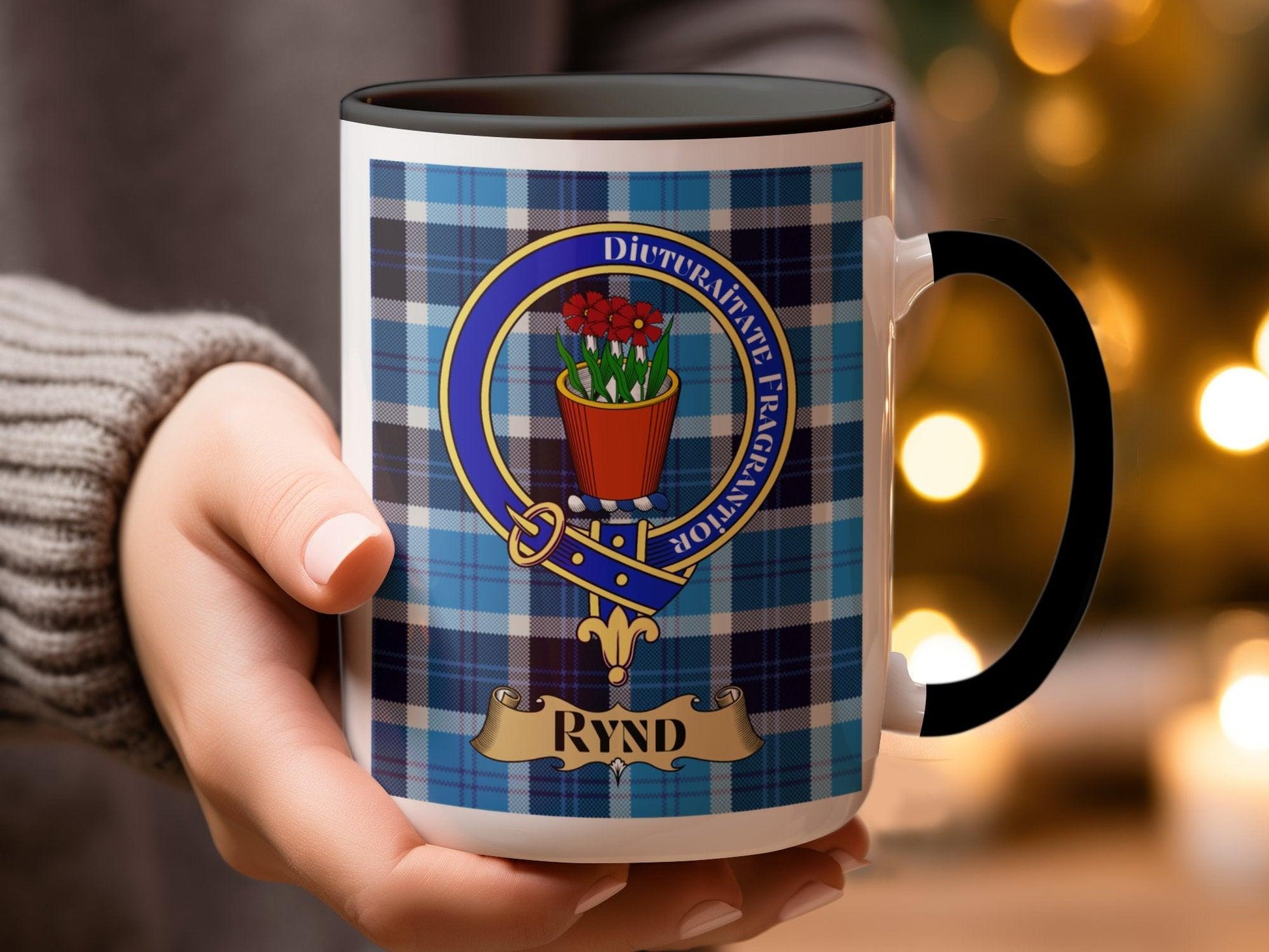 Rynd Scottish Clan Crest Tartan Pattern Mug - Living Stone Gifts