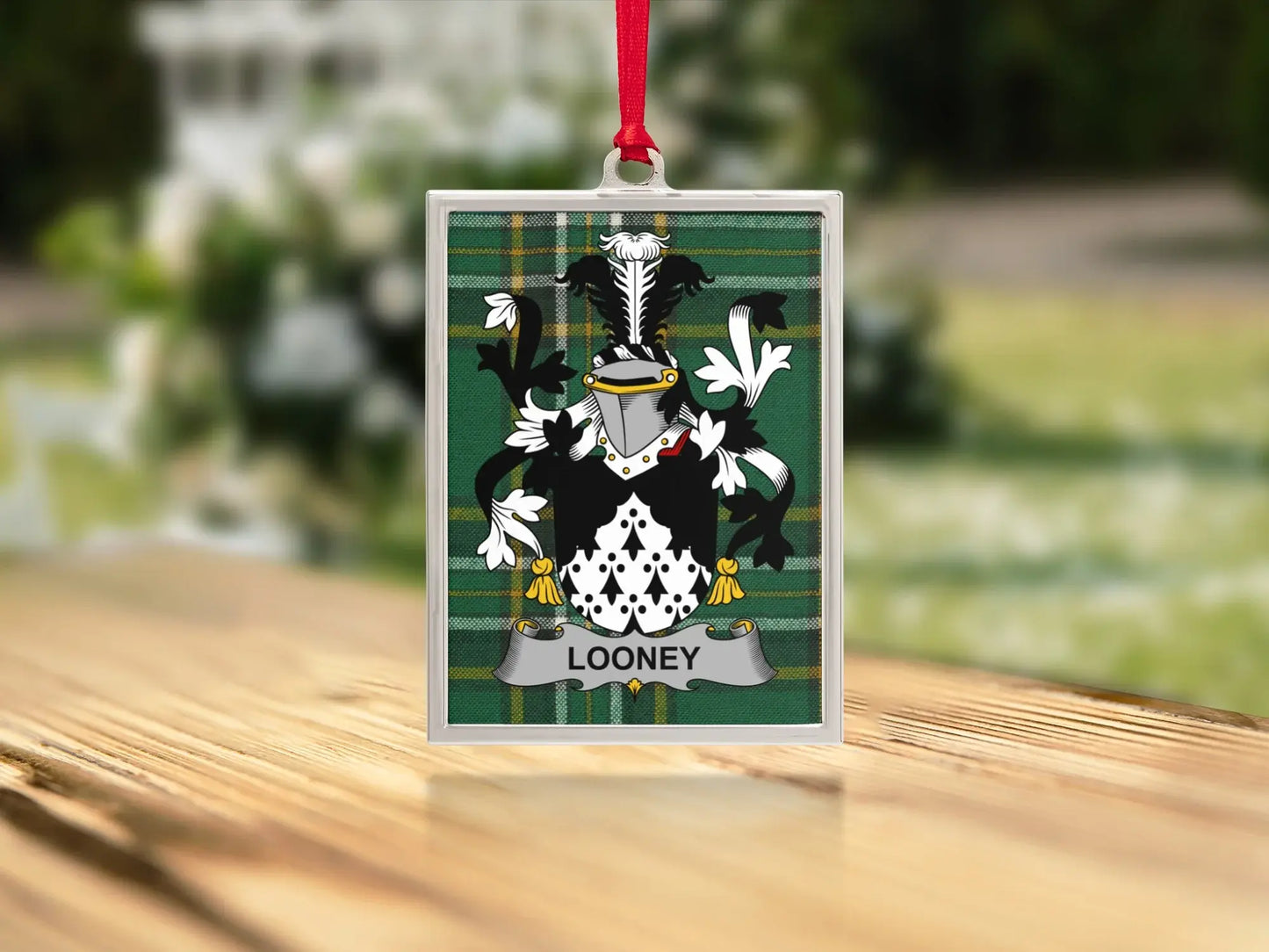 Looney Family Crest Hanging Square Ornament product
