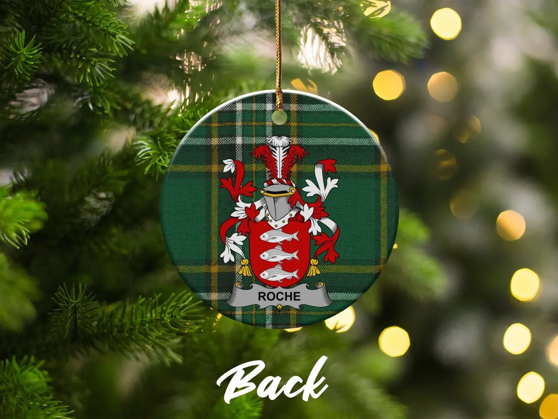 Custom Family Crest Christmas Tree Ornament product