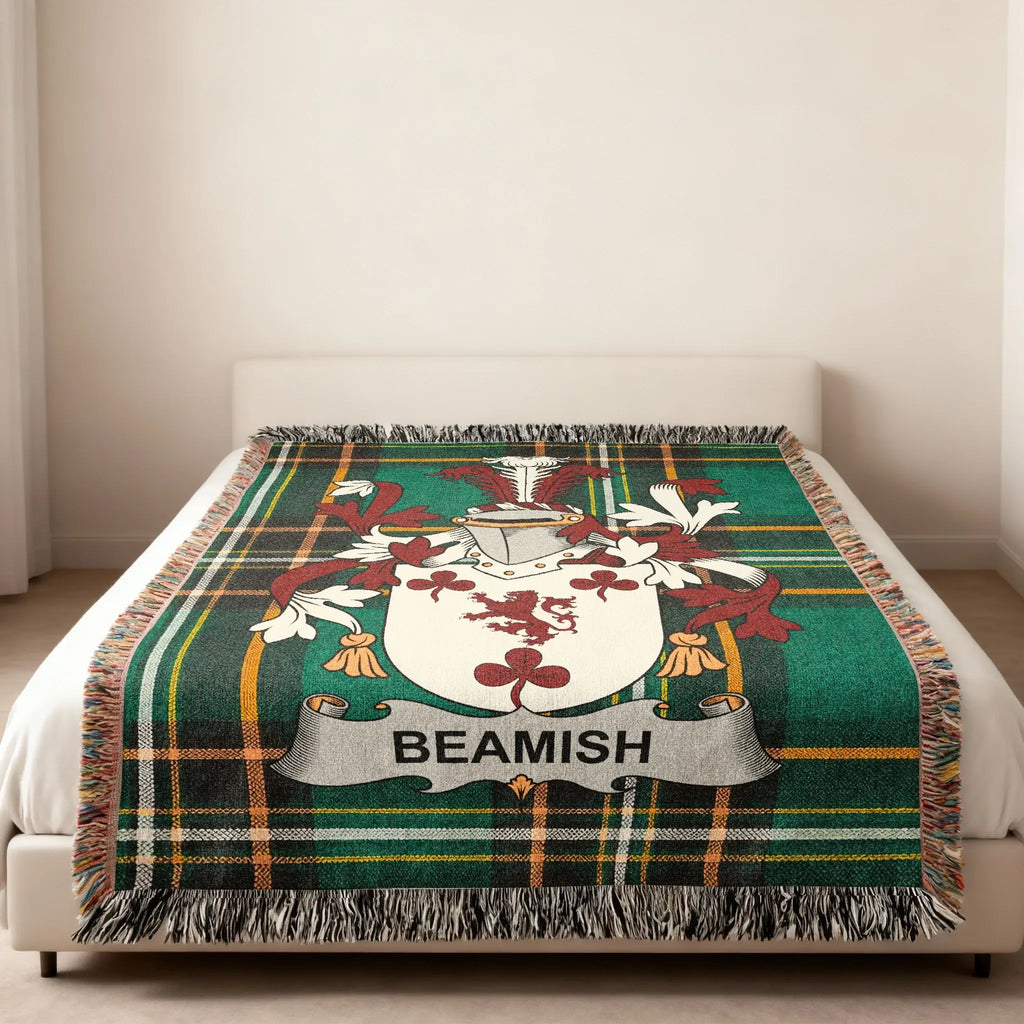 Beamish Family Crest Tartan Green Plaid Throw product type