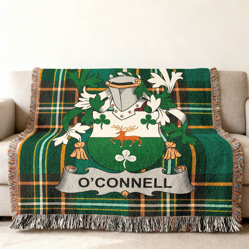 O'Connell Tartan Deer Shamrock Green Plaid Blanket product type