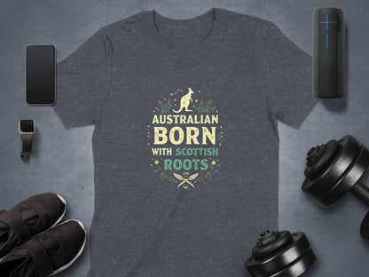 Australian Born With Scottish Roots Vibrant T-Shirt - Living Stone Gifts