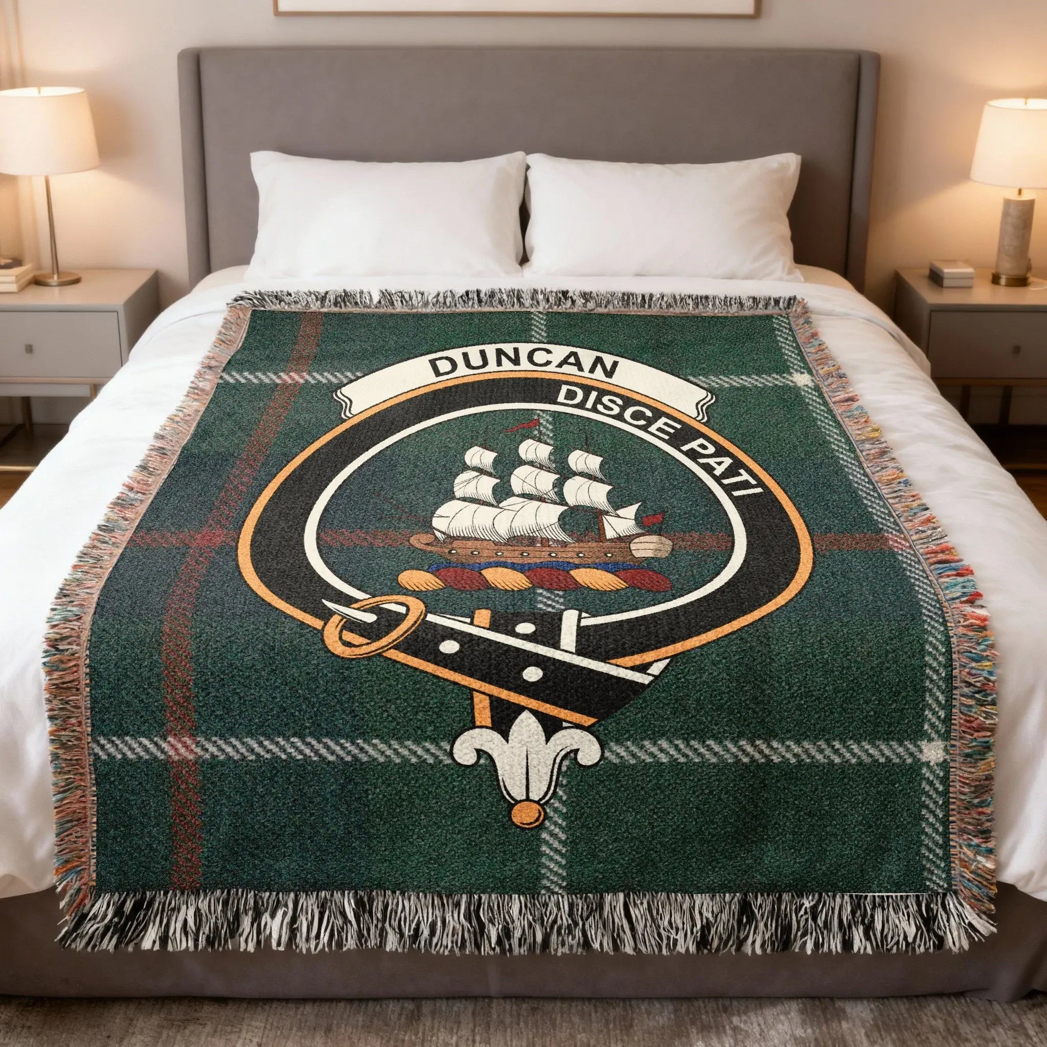 Duncan Disce Pati Emblem Design Tartan Blanket