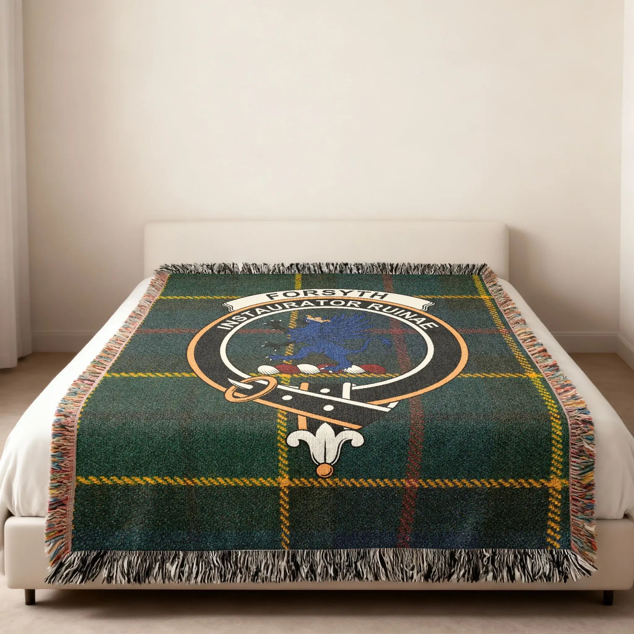 Forsyth Instaurator Ruinae Plaid Design Throw Blanket