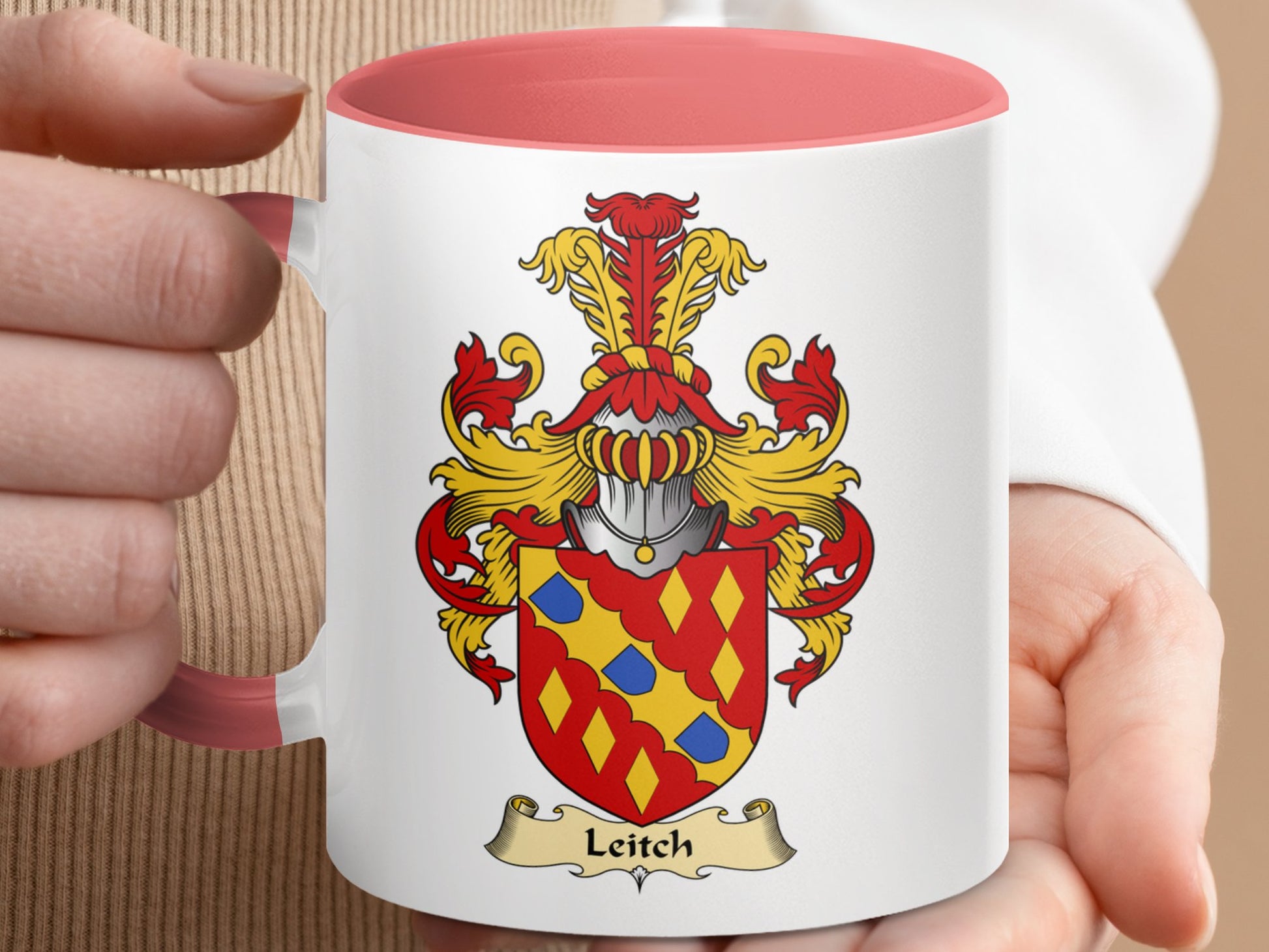 Clan Leitch Scottish Coat of Arms Accent Mug - Living Stone Gifts