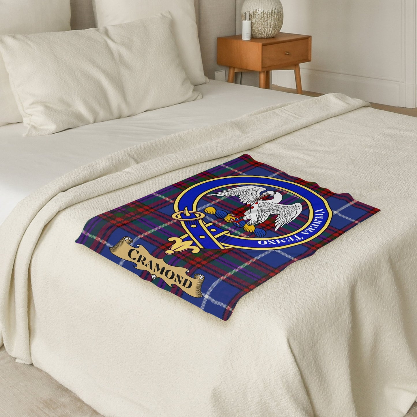 Cramond Crest Scottish Tartan Throw Blanket - Living Stone Gifts