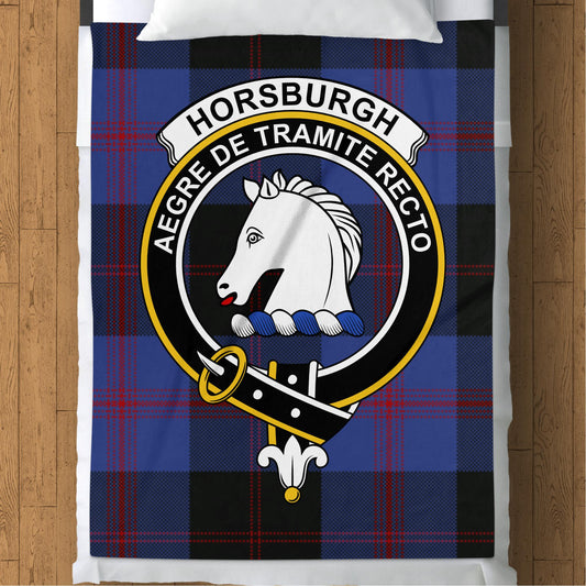 Scottish Clan Horsburgh Crest Tartan Blanket - Living Stone Gifts