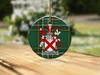 Custom Family Crest Plaid Ornament with Name product type