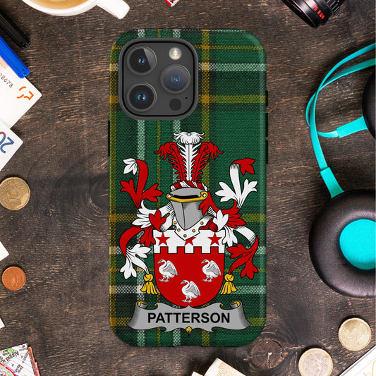 Patterson Family Coat of Arms Shield Cell phone cover - Celtic Ancestry Gifts