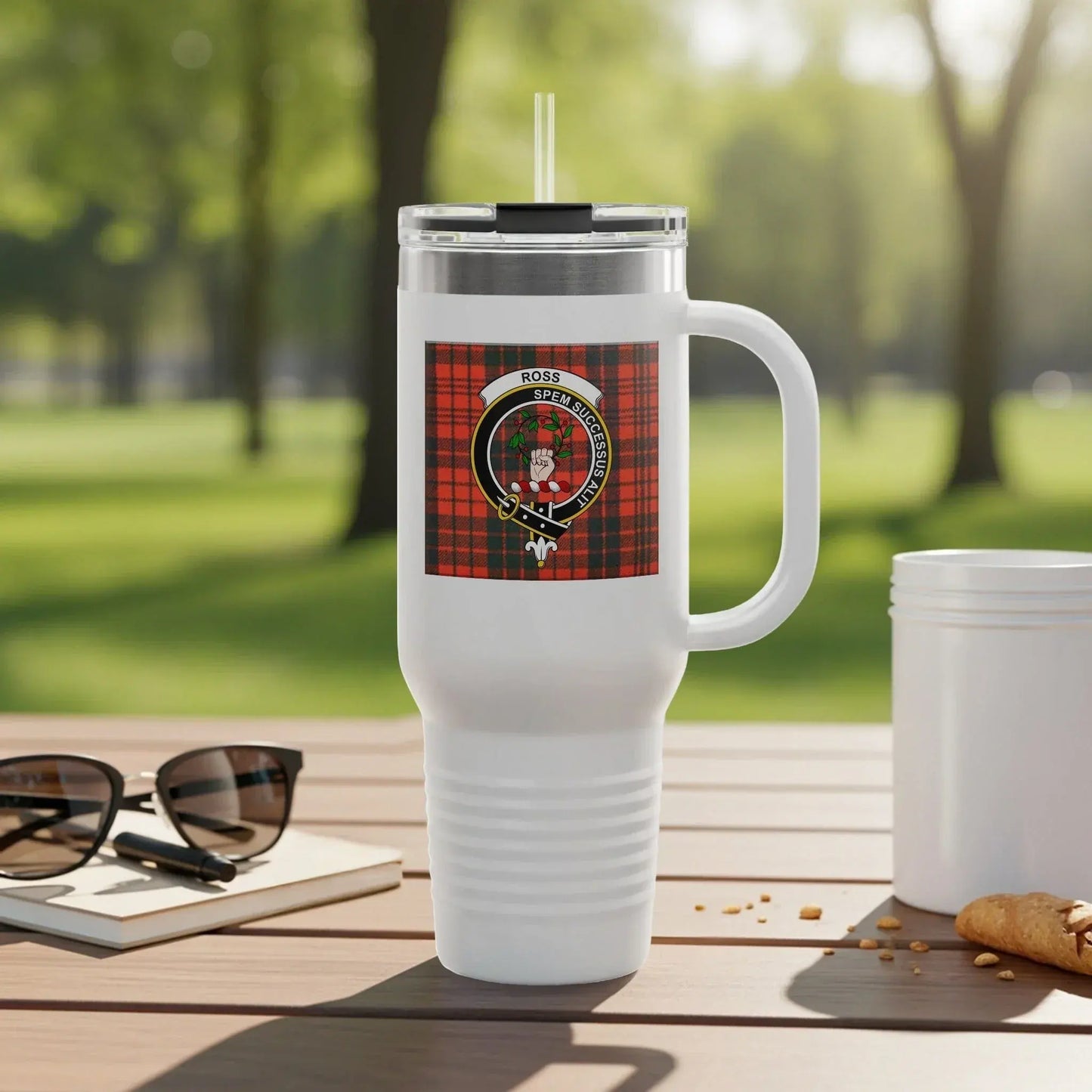 Ross Sports Association Plaid Mug with Straw product type