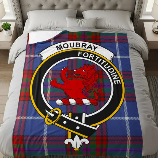 Clan Moubray Crest Tartan Pattern Blanket product