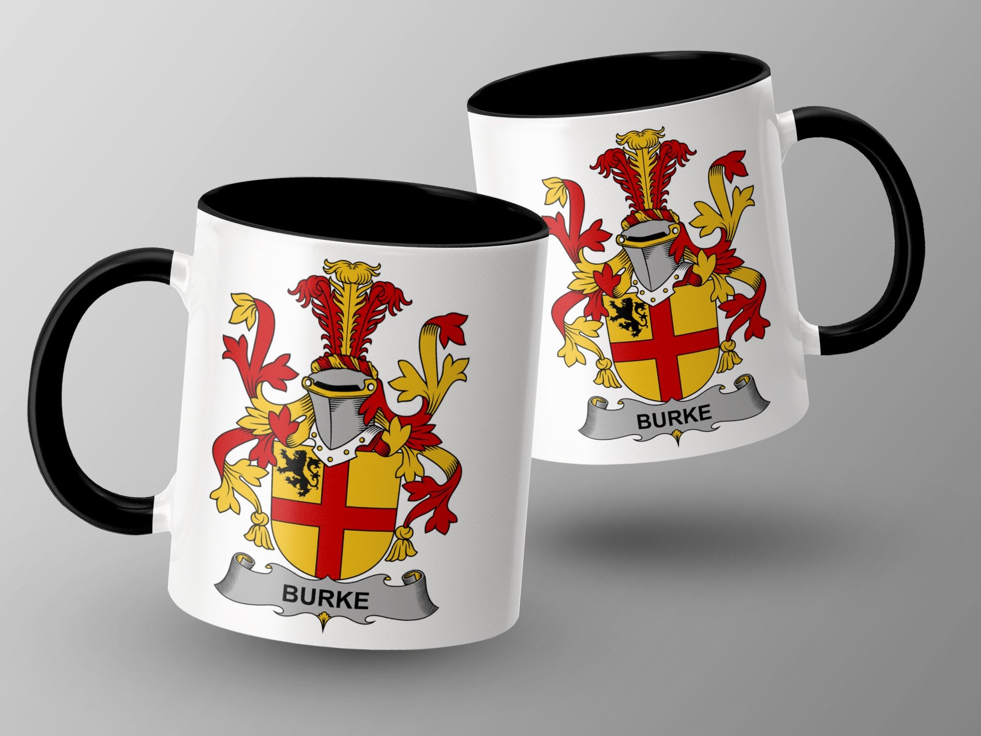 Burke Surname Irish Family Crest Design Mug - Living Stone Gifts