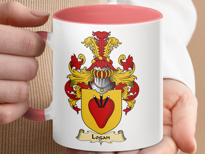 Logan Family Crest Coat of Arms Accent Coffee Mug - Living Stone Gifts