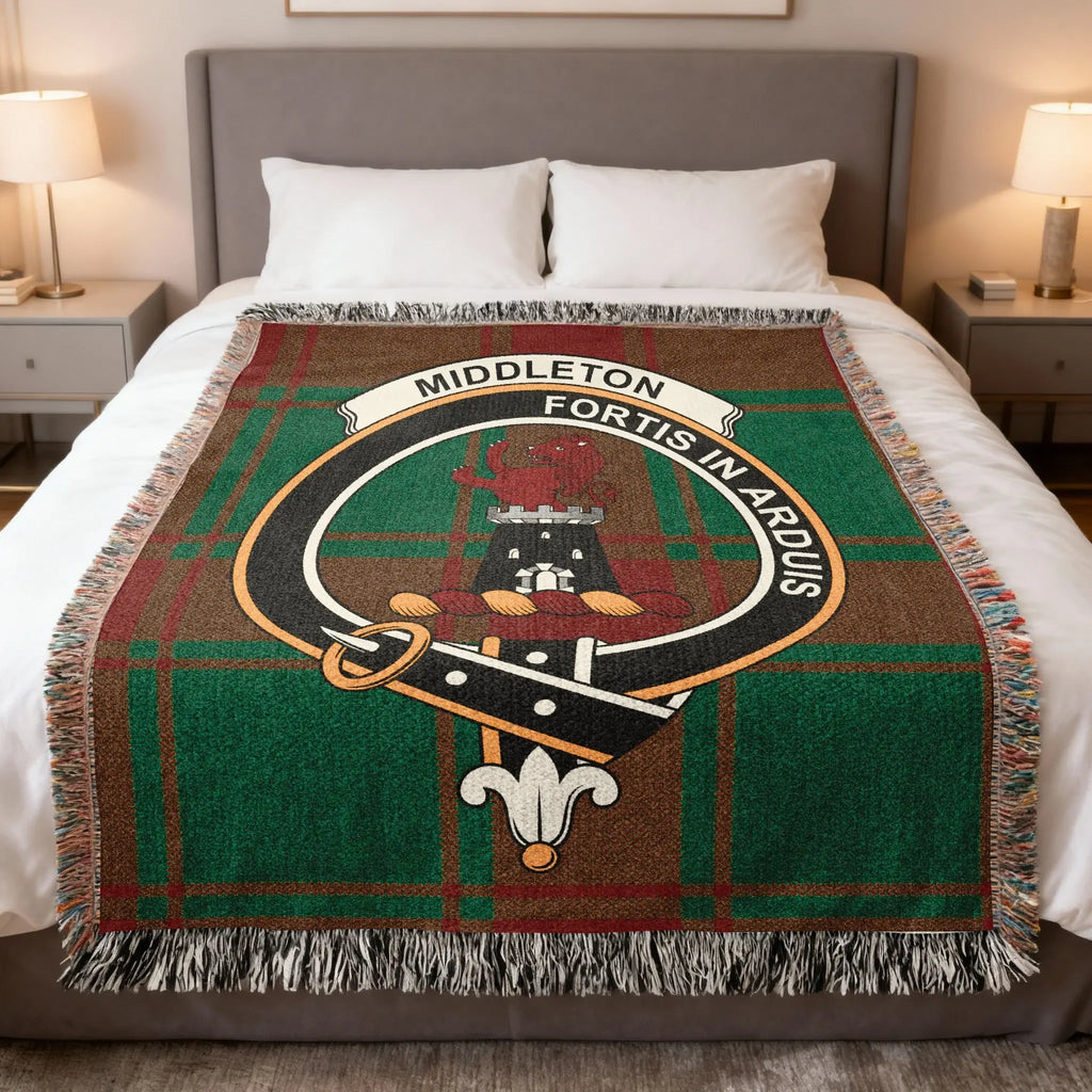Middleton Fortis In Arduis Tartan Design Throw Blanket