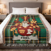Friel Irish Woven Blanket | O'Friel Coarbs of Saint Columba Tartan Throw