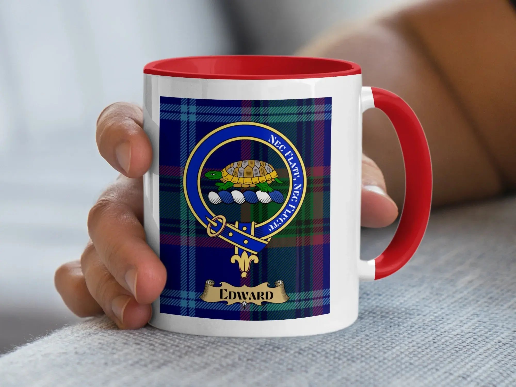 Edward family crest ceramic mug for everyday coffee and tea